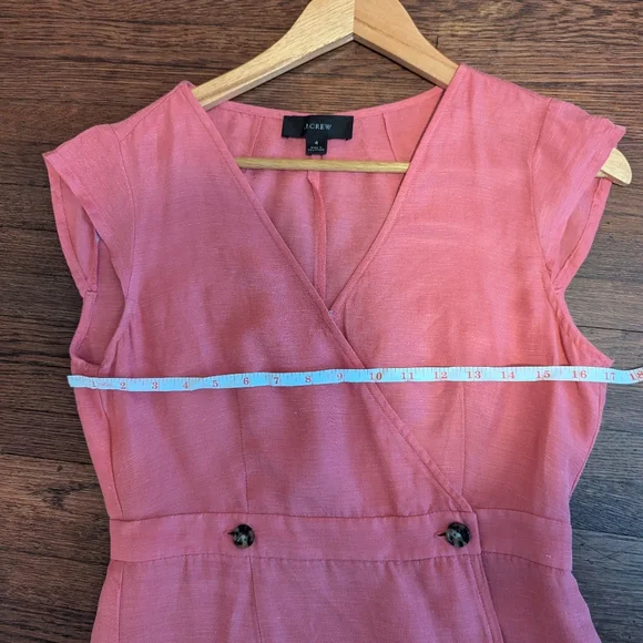 Pink J Crew Linen Blend Dress - Picture 3 of 6